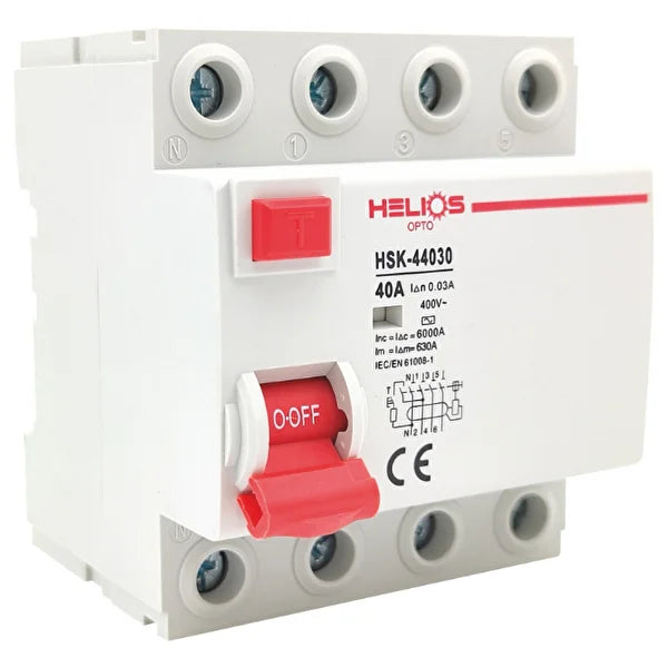 Helios Opto 4x40A 30mA Trifaze Kaçak Akım Rölesi HSK-44030