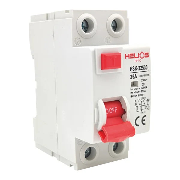 Helios Opto 2X25A 300mA Monofaze Kaçak Akım Rölesi HSK-225300