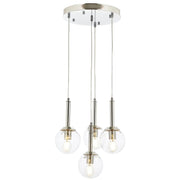 AVONNI AV-60216-4KT Krom Kaplama Modern Avize, E27, Metal, Cam, 40cm