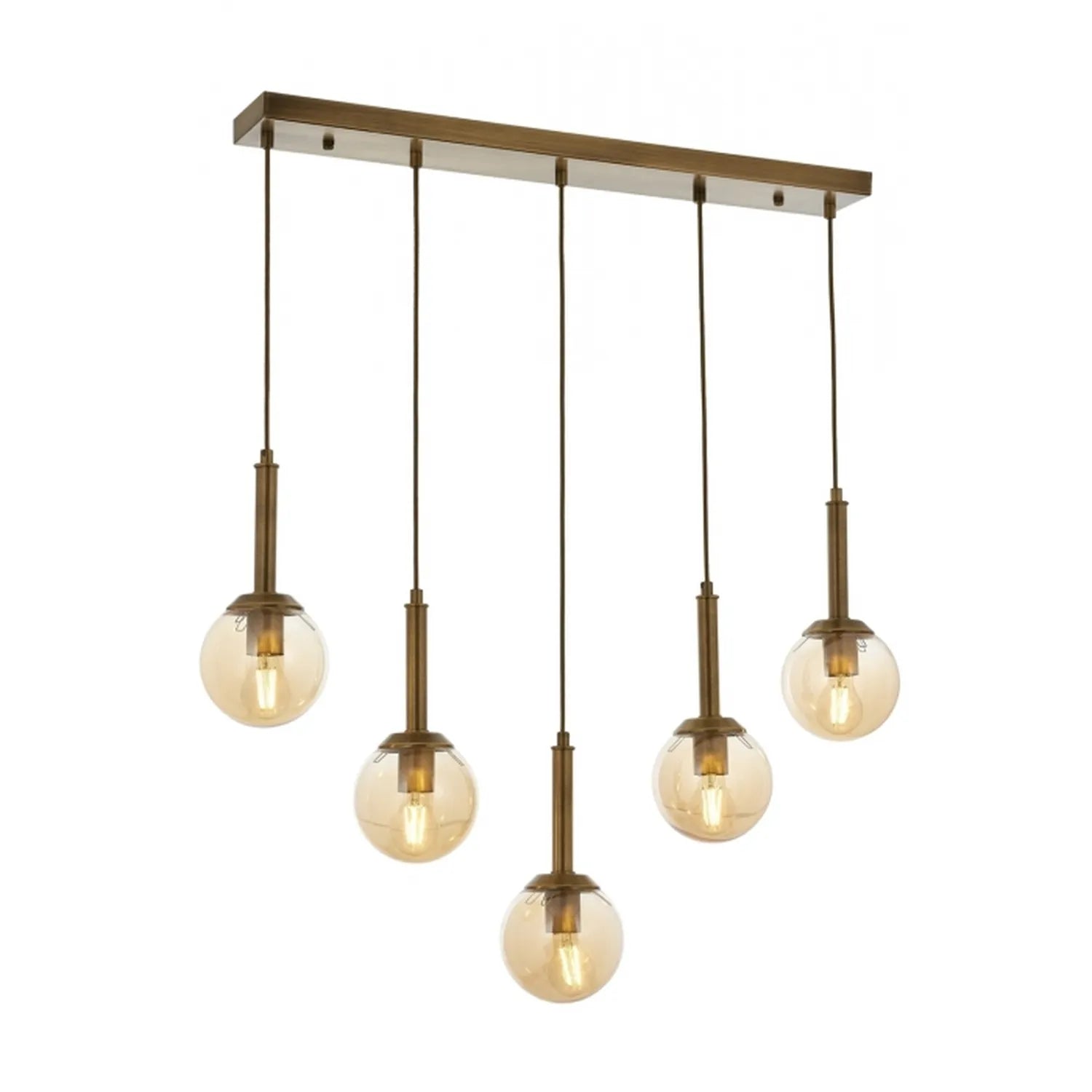 AVONNI AV-60216-5EY Eskitme Kaplama Modern Avize, E27, Metal, Cam, 80x13cm