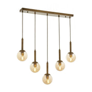 AVONNI AV-60216-5EY Eskitme Kaplama Modern Avize, E27, Metal, Cam, 80x13cm
