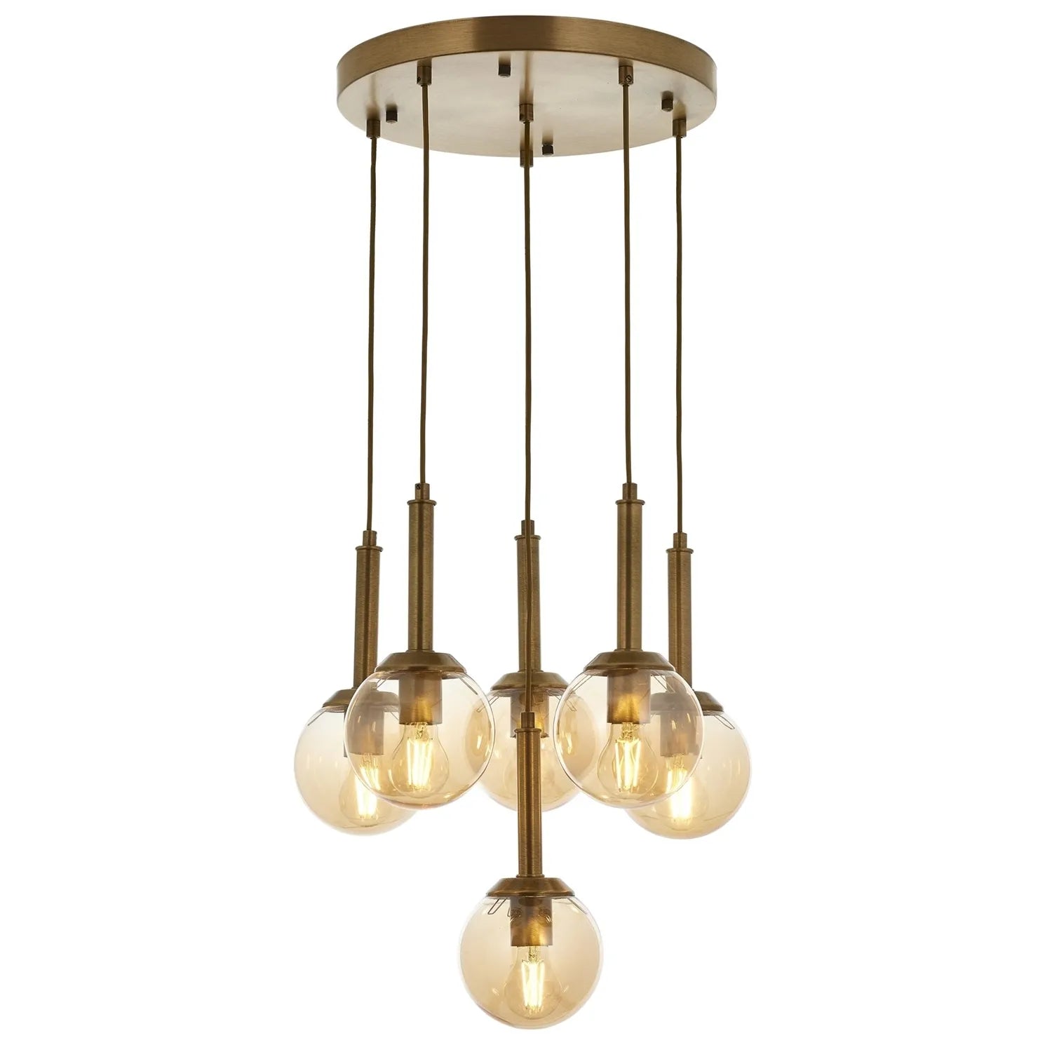 AVONNI AV-60216-6ET Eskitme Kaplama Modern Avize, E27, Metal, Cam, 50cm