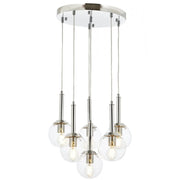 AVONNI AV-60216-6KT Krom Kaplama Modern Avize, E27, Metal, Cam, 50cm