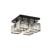 AVONNI AV-60230-4BSY Eskitme/Siyah Boyalı Modern Avize, E27, Metal, Kristal, 40x40cm