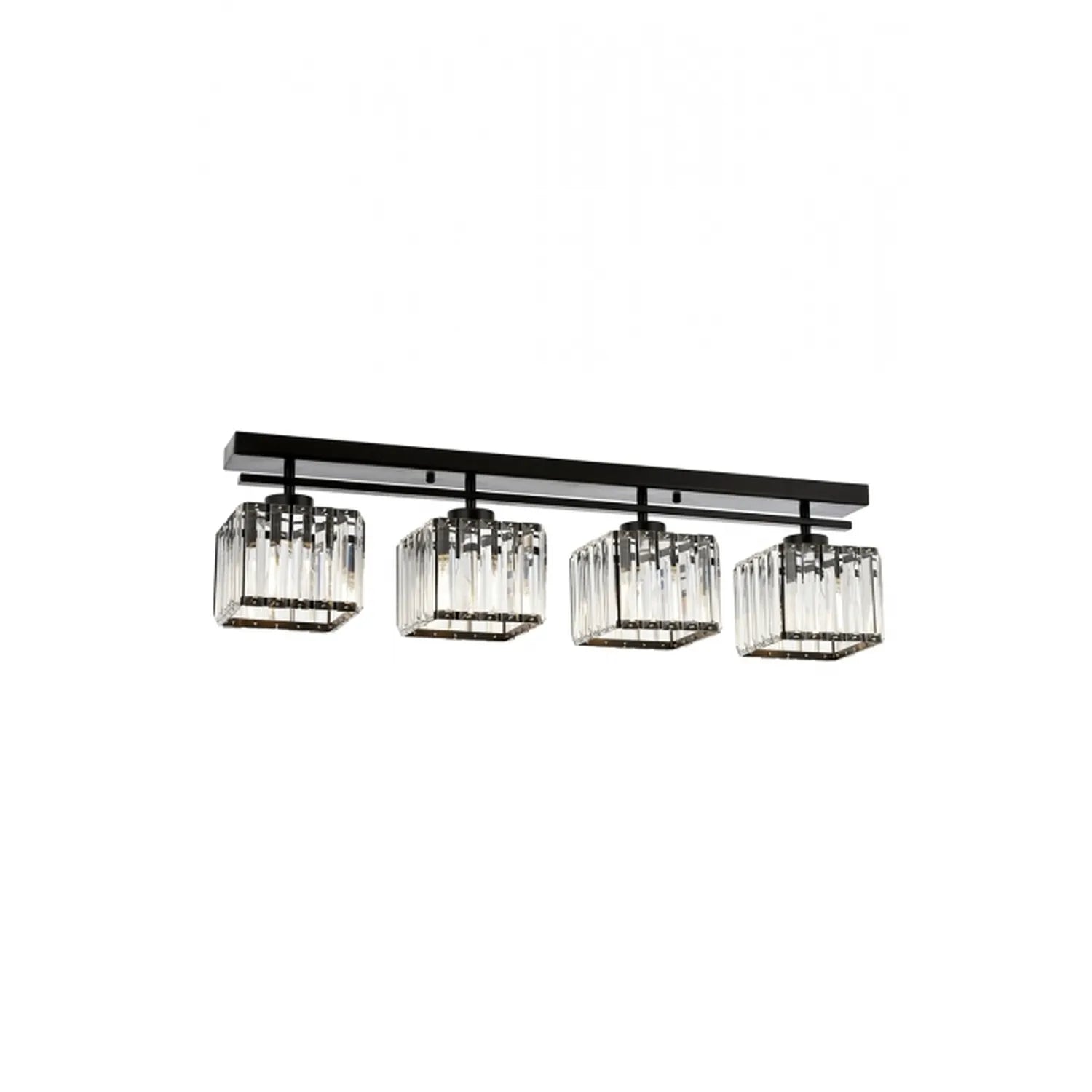 AVONNI AV-60230-4Y-BSY Eskitme/Siyah Boyalı Modern Avize, E27, Metal, Kristal, 80x15cm