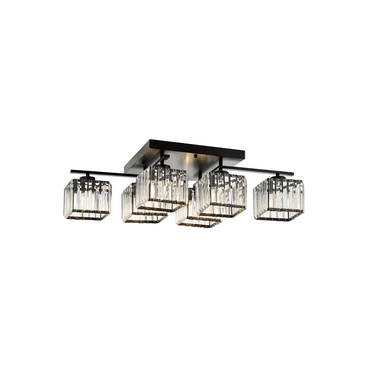 AVONNI AV-60230-6BSY Eskitme/Siyah Boyalı Modern Avize, E27, Metal, Kristal, 80x40cm