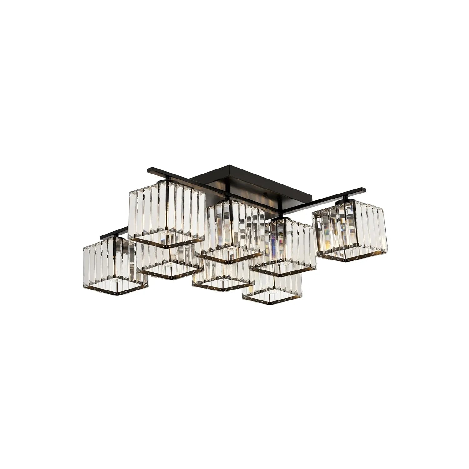 AVONNI AV-60230-8BSY Eskitme/Siyah Boyalı Modern Avize, E27, Metal, Kristal, 80cm