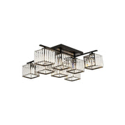 AVONNI AV-60230-8BSY Eskitme/Siyah Boyalı Modern Avize, E27, Metal, Kristal, 80cm