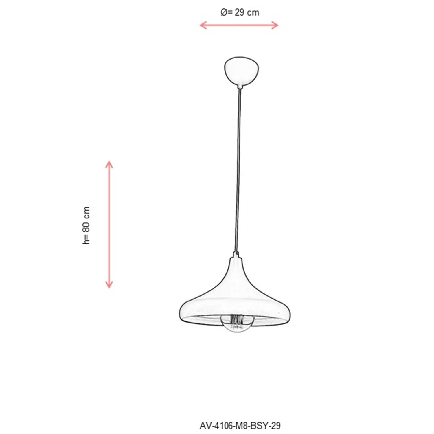 AVONNI AV-4106-M8-BSY-29 Siyah Boyalı Sarkıt, E27, Metal, 29cm