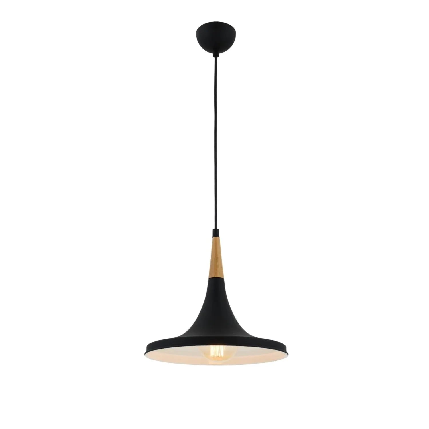 AVONNI AV-4100-A6-BSY Siyah Boyalı Sarkıt, E27, Metal, Ahşap, 32cm