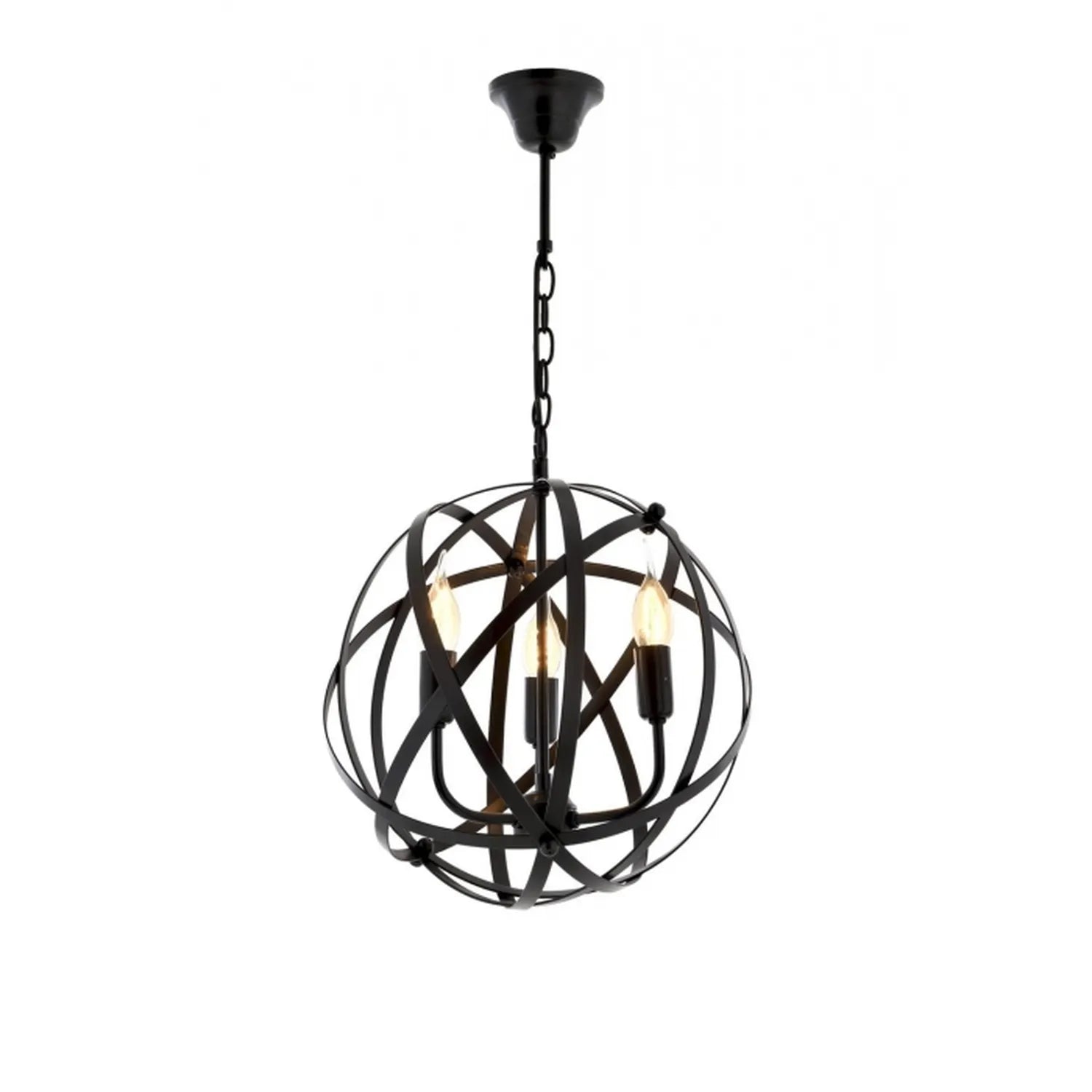 AVONNI AV-4183-3BSY Siyah Boyalı Modern Avize, E14, Metal, 36cm