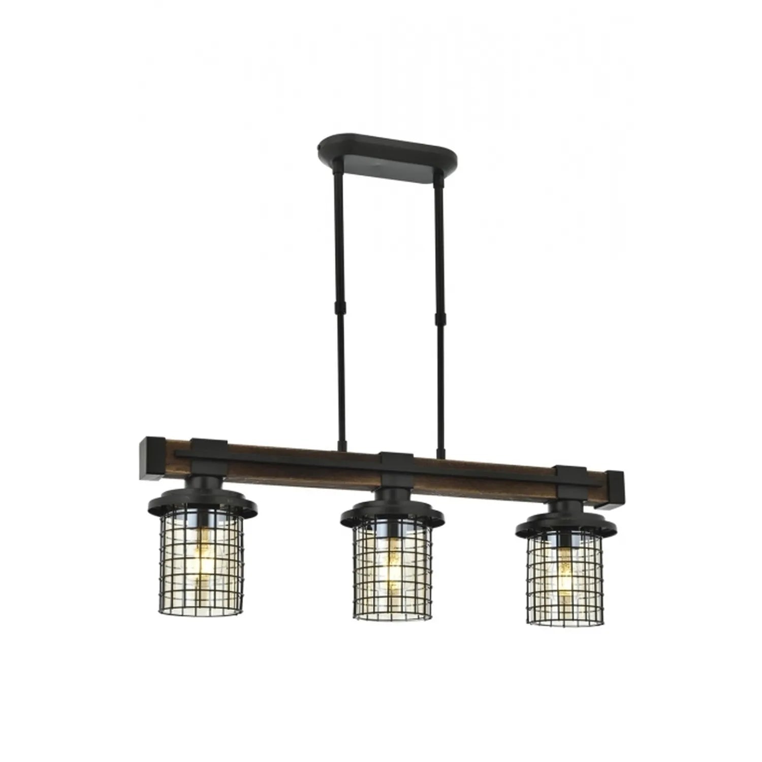 AVONNI AV-60002-3EY Eskitme Kaplama Modern Avize, E27, Metal, Ahşap, Cam, 75x15cm