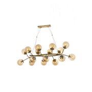 AVONNI AV-60191-16EY Eskitme Kaplama Modern Avize, E14, Metal, Cam, 135x90cm