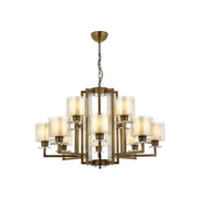 AVONNI AV-60190-12E Eskitme Kaplama Modern Avize, E27, Metal, Cam, 105cm