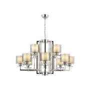 AVONNI AV-60190-12K Krom Kaplama Modern Avize, E27, Metal, Cam, 105cm