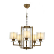 AVONNI AV-60190-5E Eskitme Kaplama Modern Avize, E27, Metal, Cam, 70cm