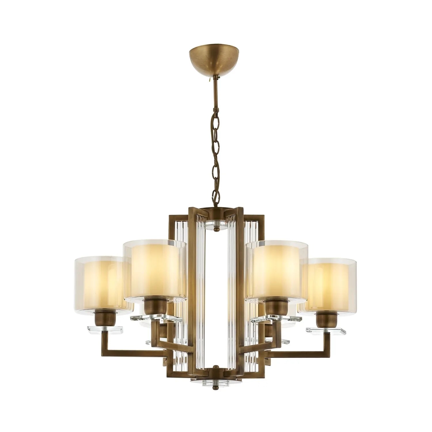AVONNI AV-60190-6E Eskitme Kaplama Modern Avize, E27, Metal, Cam, 70cm