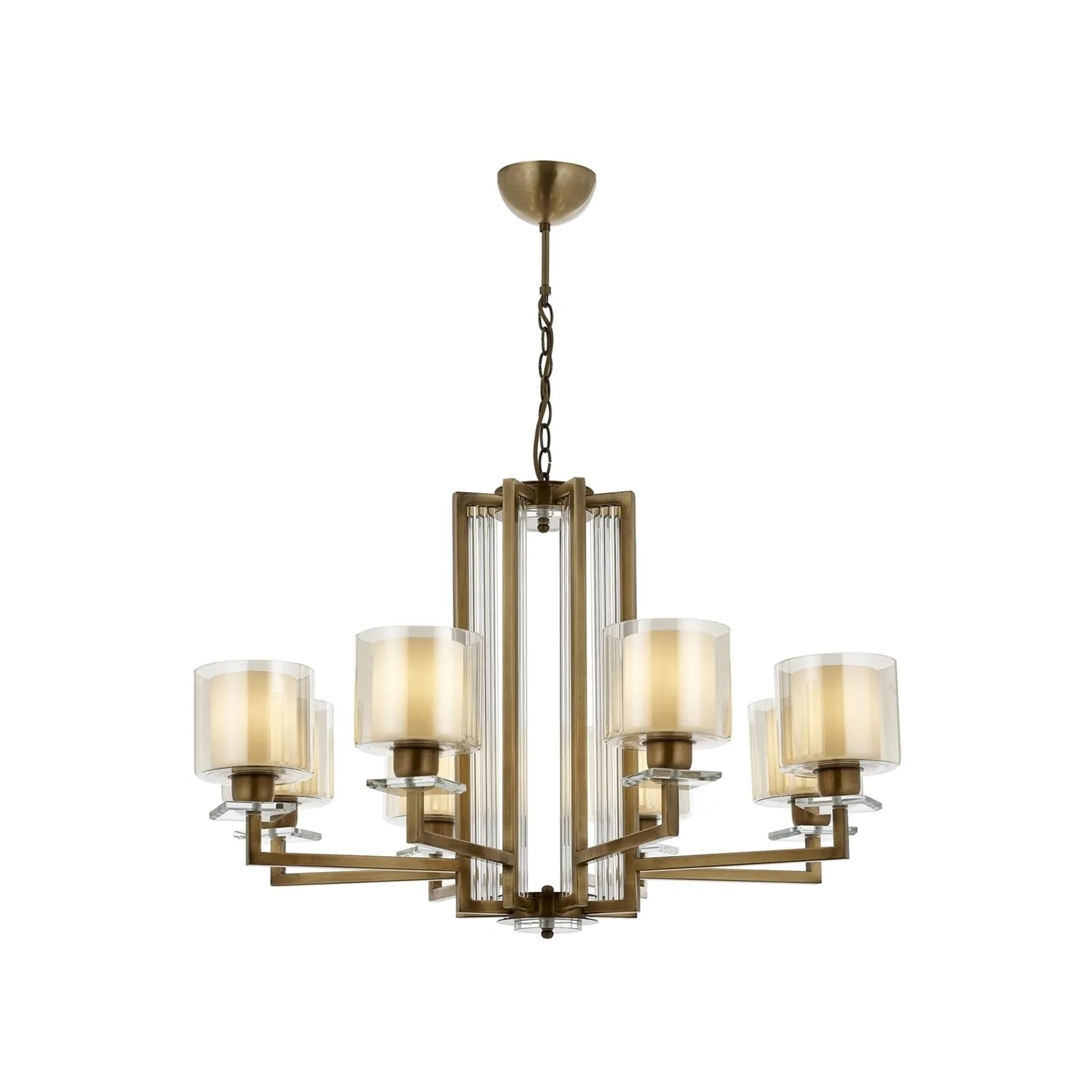 AVONNI AV-60190-8E Eskitme Kaplama Modern Avize, E27, Metal, Cam, 80cm