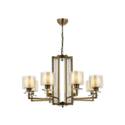 AVONNI AV-60190-8E Eskitme Kaplama Modern Avize, E27, Metal, Cam, 80cm