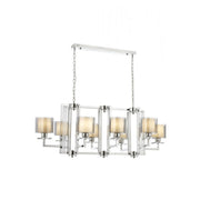 AVONNI AV-60190-8K-YM Krom Kaplama Modern Avize, E27, Metal, Cam, 110x60cm