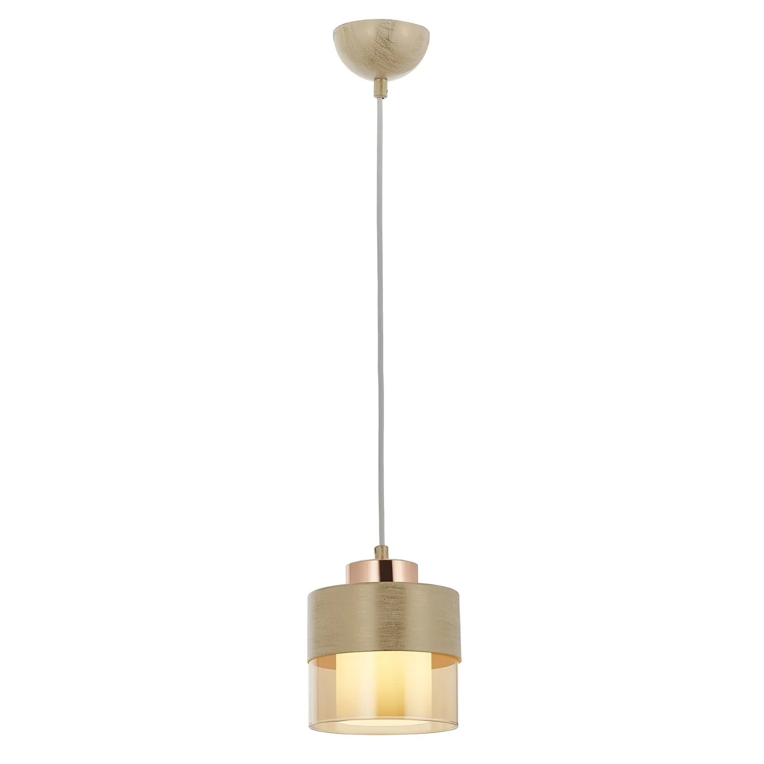 AVONNI AV-60193-1KRM Krem Boyalı Modern Avize, E27, Metal, Cam, 15cm