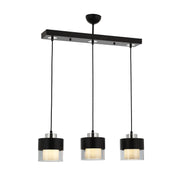 AVONNI AV-60193-3Y-BSY Siyah Boyalı Modern Avize, E27, Metal, Cam, 70x15cm