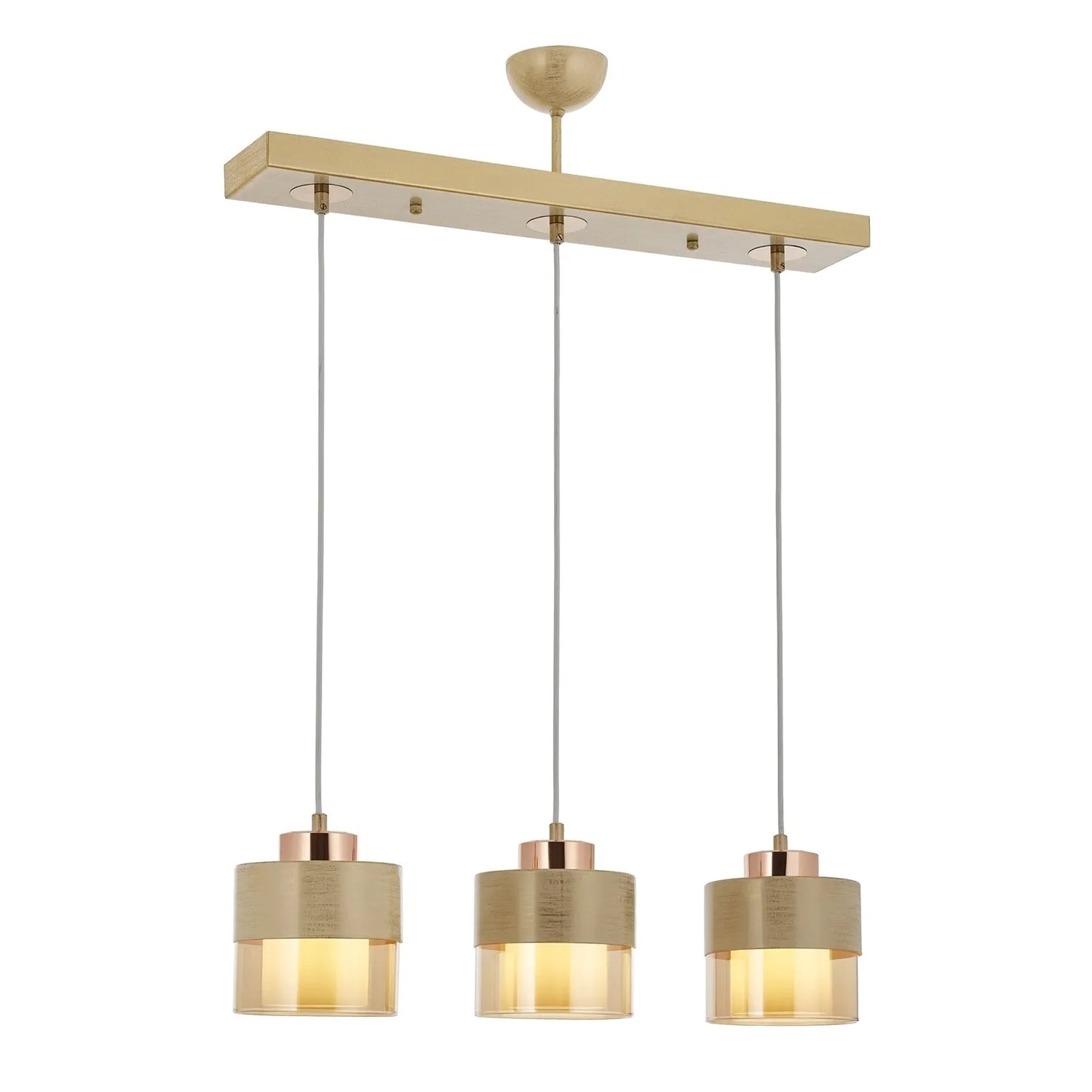 AVONNI AV-60193-3Y-KRM Krem Boyalı Modern Avize, E27, Metal, Cam, 70x15cm