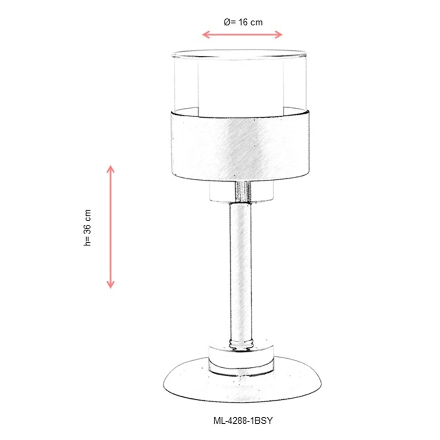AVONNI ML-60193-1BSY Siyah Boyalı Masa Lambası, E27, Metal, Cam, 16cm