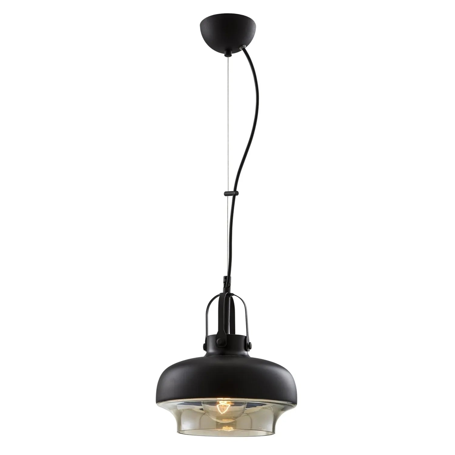 AVONNI AV-5064-1BSY Siyah Boyalı Sarkıt, E27, Metal, Cam, 25cm