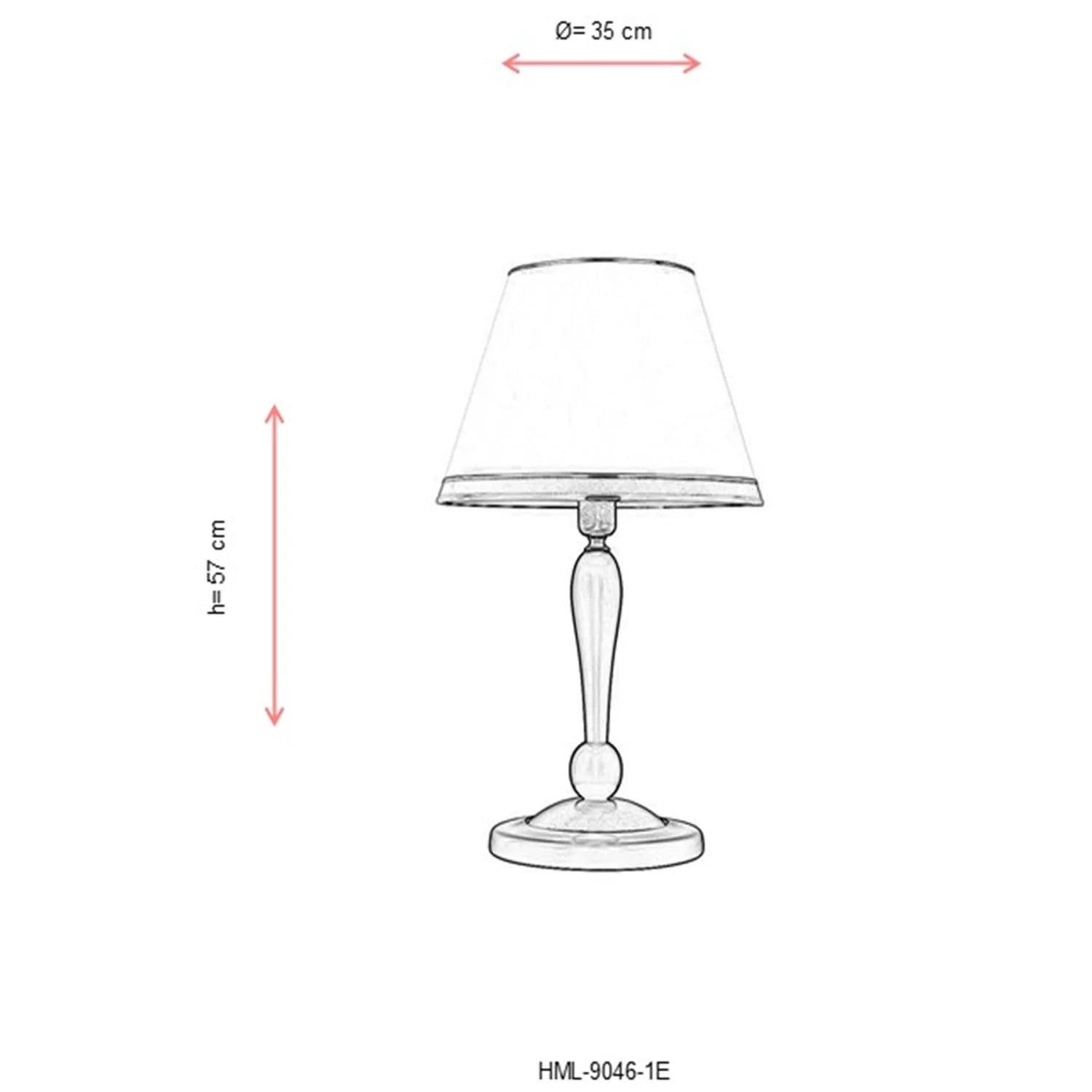 AVONNI HML-9046-1E Eskitme Kaplama Masa Lambası, E27, Metal, Ahşap, 35cm