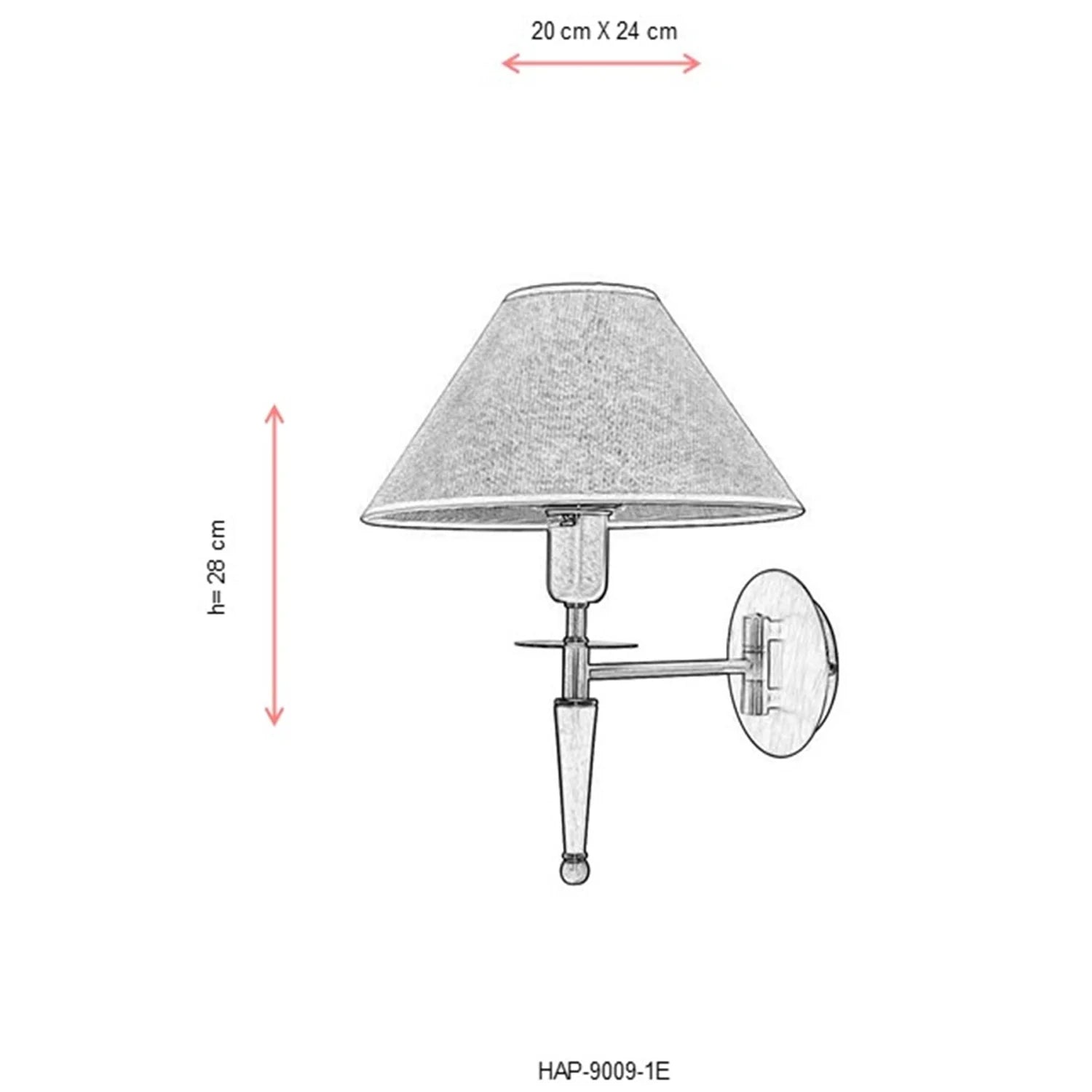 AVONNI HAP-9009-1E Eskitme Kaplama Aplik, E27, Metal, Ahşap, 20x24cm