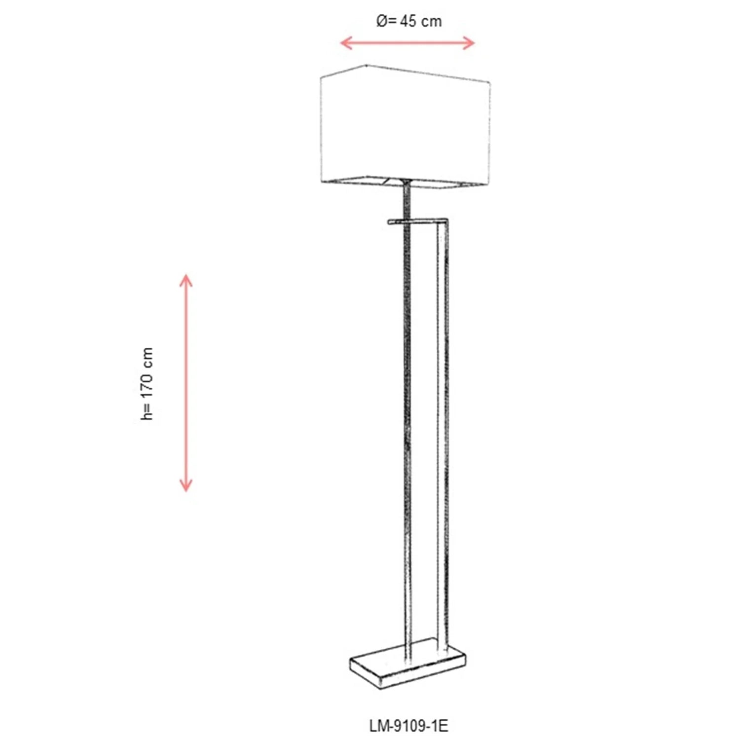 AVONNI LM-9109-1E Eskitme Kaplama Lambader, E27, Metal, 45cm