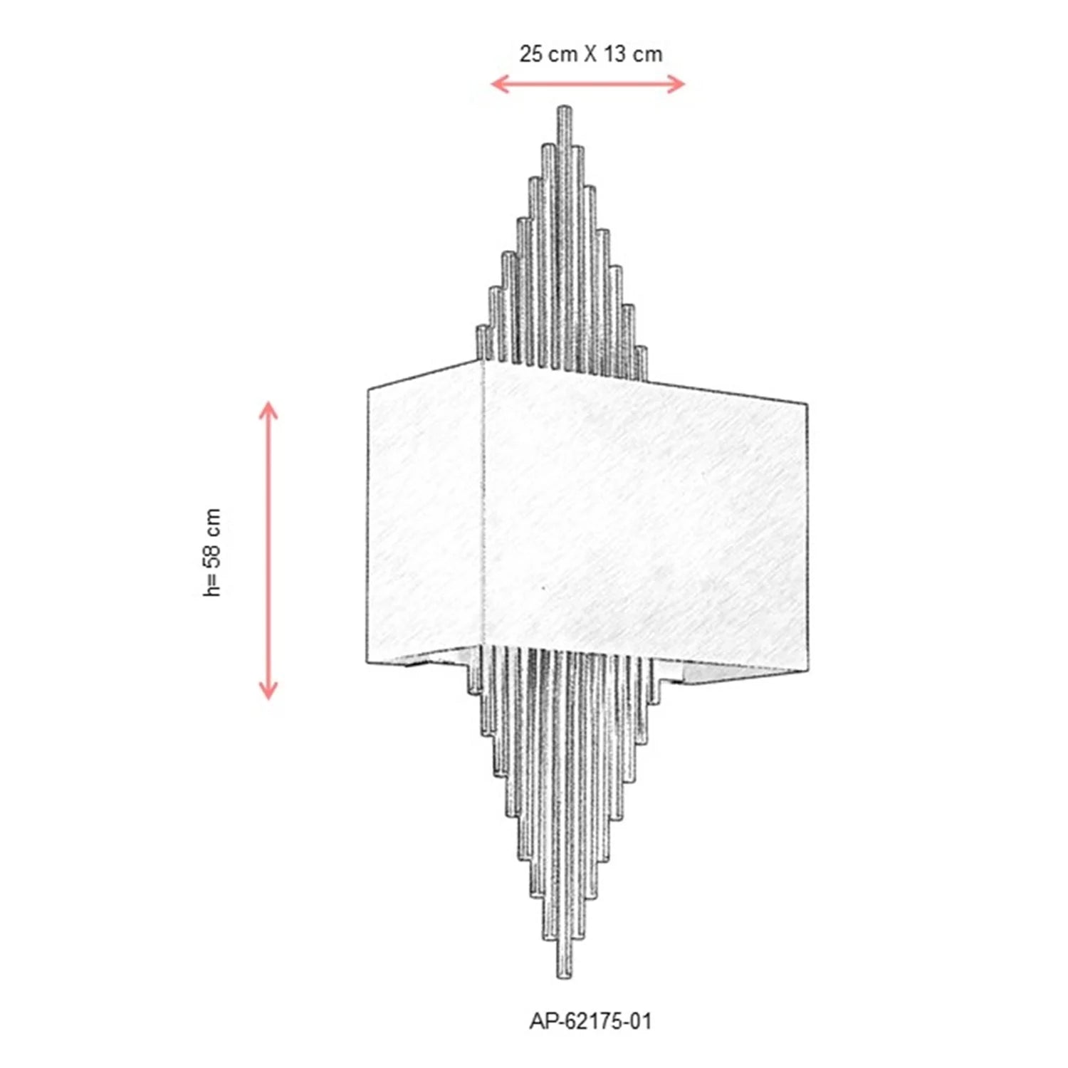 AVONNI AP-62175-01 Siyah Boyalı Aplik, E27, Metal, 25x13cm