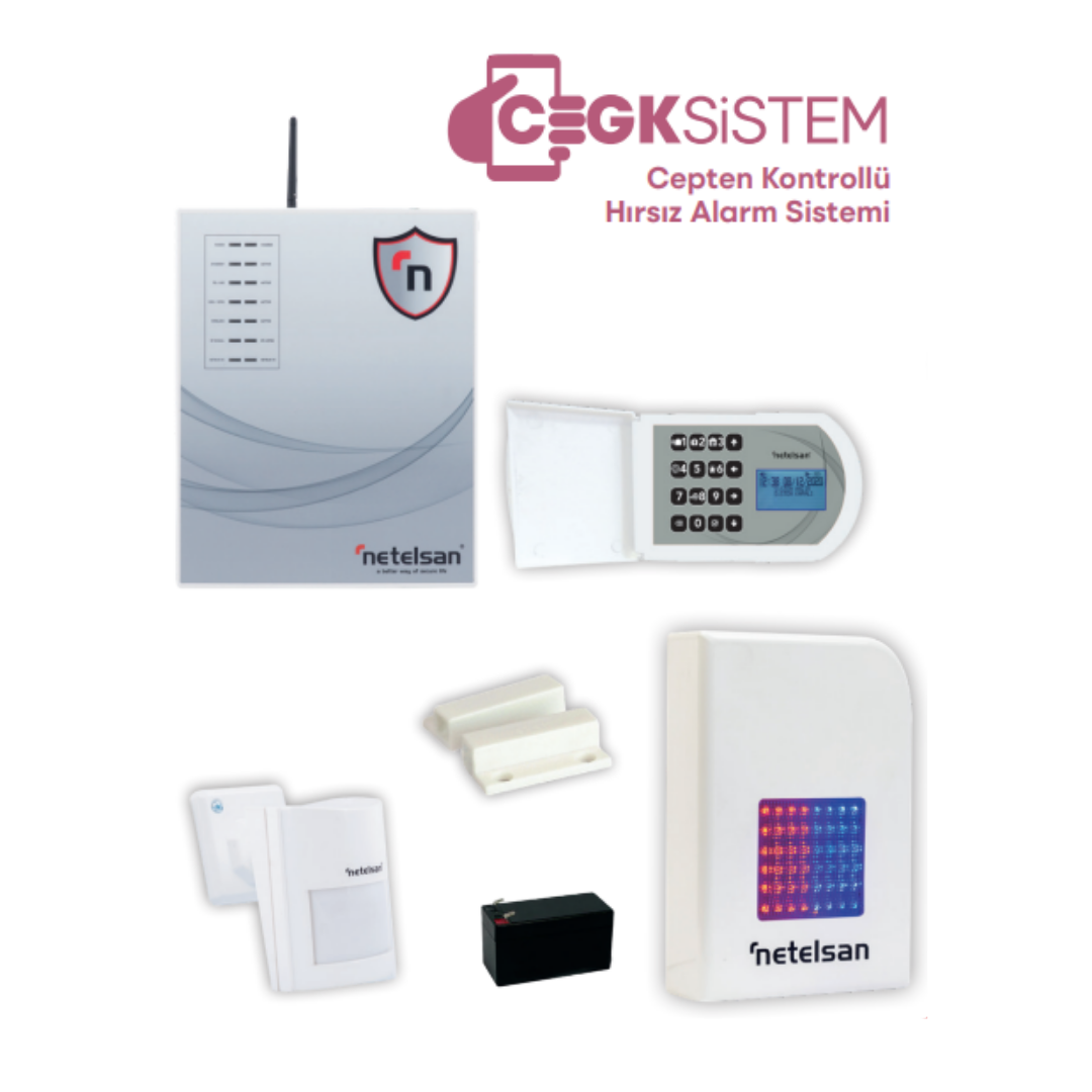 Netelsan Gladiatör Serisi NT-5000 Kablolu Ethernet + PSTN'li Hırsız Alarm Paketi M.U.HAS.000 46